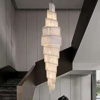 Lustres en spirale modernes en albâtre de luxe personnalisés pour l'entrée, décoration d'hôtels, grand luminaire suspendu pour hall, foyer, escalier