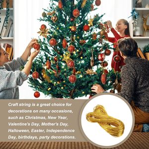 Cordón Metálico Dorado <span class=keywords><strong>de</strong></span> 2mm para Envolver Regalos, Cuerda No Elástica para Manualidades, Decoración Navideña, Hilo para Etiquetas Colgantes - Product Image 5