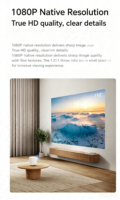 Projecteur de cinéma maison MIJIA 1080P compatible avec les téléphones, mise au point automatique et correction de la distorsion trapézoïdale, zoom, mini projecteur portable pour extérieur