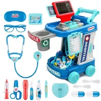Set Permainan Edukasi Dokter-Dokteran untuk Anak Usia 5 hingga 13 Tahun, Troli & Kereta Dokter dari Plastik