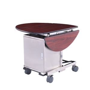 Chariot de service à double plateau rabattable, chariot de service alimentaire mobile pour hôtel - Product Image 3