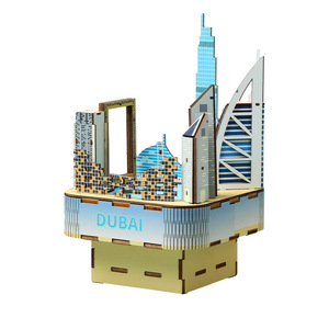 Caja Musical de Madera de Estilo Chino, Novedad Transfronteriza, Ocho <span class=keywords><strong>Melodías</strong></span>, Rompecabezas de Edificios Famosos del Mundo, Juguete para Bebés, Hecho a Mano - Product Image 5