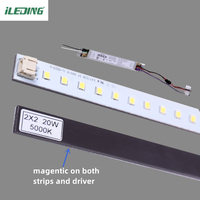 Kit de rénovation linéaire magnétique pour plafonnier, bande LED PC SMD2835 46W, 2FT 4FT, DLC Premium