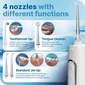 Cordless Electric <b>USB</b> Rechargeable Plastic Portable Outdoor & RV Use Dental Water Flosser 5 Working Modes - Product Image 3