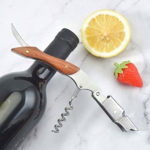 Wholesale Custom Logo Manual Rose Wood Waiters Wine <b>Bottle</b> Opener Professional Stainless Steel Corkscrews - Product Image 4