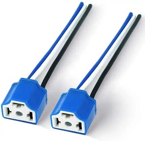 Araba far mavi seramik soket tel bağlayıcı <span class=keywords><strong>H4</strong></span> seramik soket kablo demeti röle parlatıcı tel koşum - Product Image 3