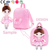 Sac à dos unisexe en coton PP, design dessin animé, avec poupée ballerine en peluche super douce à corps séparé, personnalisable ODM/OEM
