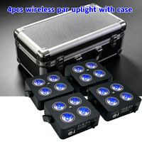4 projecteurs LED sans fil 4x18W RGBWA UV avec batterie, contrôle par application, pour DJ, mariages, fêtes, événements, scène, type Par Can