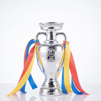 Trofeo de Fútbol Personalizado en Plata, Copa de Campeón, Urna de Metal Pulido con Asa de Cinta, Premio Deportivo para Ganadores de Torneos
