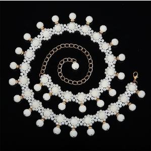 ELLE DANSES Danse Du Ventre Ornements En Métal Doré Blanc Perles Hanche Taille Chaîne <span class=keywords><strong>Ceinture</strong></span> pour Femmes Adultes Oriental Danseurs Du Ventre - Product Image 4