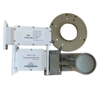 LNB professionnel 3,7-4,2 GHz bande C, filtre passe-bande anti-5G bande C et double horn d'entrée.