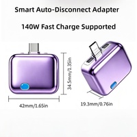 Adaptateur de charge magnétique USB-C 140W intelligent à arrêt automatique et éjection automatique pour ordinateur portable et téléphone avec protection multi-niveaux