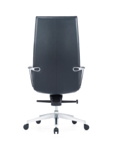 Chaise de bureau ergonomique moderne à dossier haut avec hauteur réglable et structure en acier inoxydable