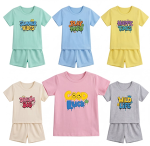 Conjuntos de Ropa de Verano para Niños de 3 a 6 Años, Unisex, Cuello Redondo, Ligeros, Sin Mangas, con Estampados Variados, Pantalones Cortos, Paquetes Mixtos - Product Image 2