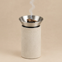 Brûleur à Bakhoor en bois élégant avec support à encens en métal pour la décoration moderne de la maison et les parfums aromatiques