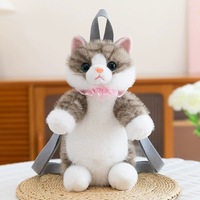 Nouvelle Tendance Mode Sac à Dos en Peluche 3D Chat Rembourré Fait Main Sac à Dos Unique Personnalisé pour Femme avec Logo