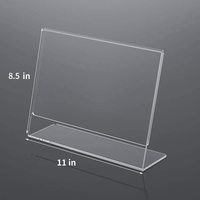 Support d'affichage en acrylique en forme de L A4 horizontal/vertical, support de poster publicitaire 3D vierge, porte-affiche, support incliné pour menu de table