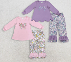 Conjuntos de Ropa para Hermanas Bebés Niñas con Bordado Floral, Lazos, Túnica y Pantalones con Volantes - Product Image 5