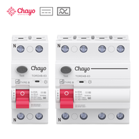 Interruptor Diferencial (RCD) Tipo B de 10kA, 2P/4P, Cobre, 63A, 30-300mA, Certificado CB/CE, para Carga de Vehículos Eléctricos (VE) Chayo