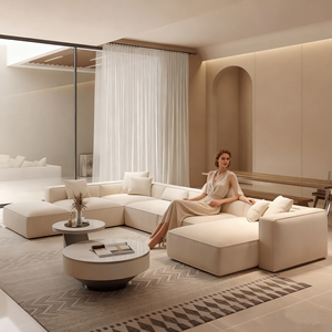 Juego de Sofás Modulares Modernos de Italia Plazas 1 <span class=keywords><strong>2</strong></span> <span class=keywords><strong>3</strong></span> Convertible y Extensible para Muebles del Hogar Material de Esponja para Sala de Estar - Product Image 2