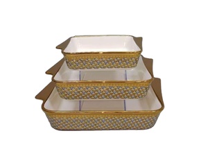 Plat de cuisson rectangulaire en céramique JIUWANG avec logo personnalisable, motif bois et imprimé léopard, en métal émaillé électrolytique - Product Image 3