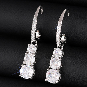 Orecchini pendenti geometrici lunghi da donna, eleganti gioielli di moda - Product Image 6