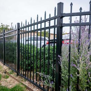 Paneles de valla de acero de alta calidad, valla de hierro de <span class=keywords><strong>Metal</strong></span> negro, valla de edificios de jardín al aire libre - Product Image 2