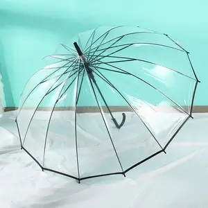 16K Large Transparent Umbrella POE Umbrella Paint Clear Transparent Umbrella