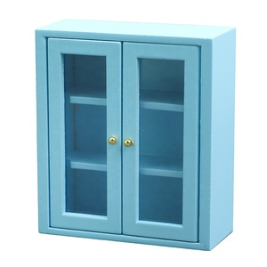 1:12 Dollhouse minyatür mobilya ahşap dolap mutfak duvar dolabı asılı dolap soyunma dekor oyuncak - Product Image 1