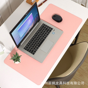 Tapis de souris en cuir personnalisé, grande taille, imperméable, tapis de bureau, tapis de clavier pour jeux, double face, avec impression de logo - Product Image 1