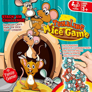 Giochi da Tavolo Educativi per Bambini per la Coordinazione Occhio-Mano, Giocattoli Multigiocatore, Topi che Cadono e Formaggio, Gioco di Equilibrio in Plastica, Giocattoli Impilabili - Product Image 3