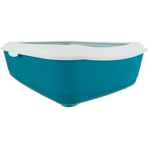 Bandeja Sanitaria Clásica 37 x 15 x 47 cm, Azul Petrol y Blanco, para Gatos - Product Image 2