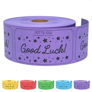 Boletos de Rifa Numerados en Secuencia con Impresión de Logotipo Personalizado a Doble Cara, Coloridos, para Eventos, Lotería, Premios de Arcade, Cupones - Product Image 1