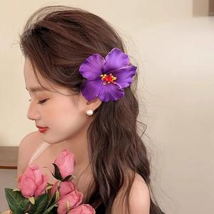 Accessoires <span class=keywords><strong>Cheveux</strong></span> EVA 9cm Transfrontaliers Fleur d'Œuf Artificielle Hibiscus Boutonnière de Mariage Coiffure avec <span class=keywords><strong>Fleurs</strong></span> Séchées et Pinces à <span class=keywords><strong>Cheveux</strong></span> - Product Image 2