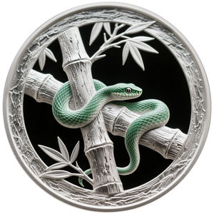 เหรียญเงินแท้ 1 ออนซ์ .999 ลายปีงู งานสะสม ลายนูน 3 มิติ สวยงาม พิมพ์สี UV คุณภาพสูง ขายส่งจากโรงงานโดยตรง MOQ ต่ำ - Product Image 1