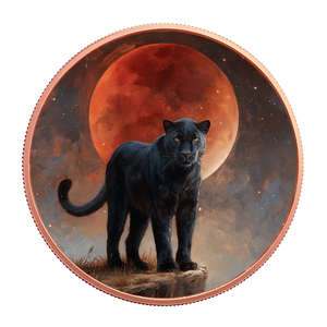 Moneta in Rame Puro 999 <span class=keywords><strong>da</strong></span> 1 Oncia con Rilievo Alto e Colorazione, Moneta <span class=keywords><strong>Pantera</strong></span> <span class=keywords><strong>Nera</strong></span> con Stampa UV, Personalizzazione e Vendita all'Ingrosso Disponibili - Product Image 2