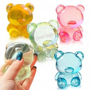 Oso de goma personalizado al por mayor, juguetes antiestrés de maltosa con logo impreso, productos unisex, oso de azúcar transparente - Product Image 3