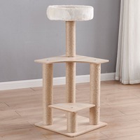Arbre à chat moderne en bois avec capsule spatiale transparente, tour de luxe pour chat avec poteaux à gratter en sisal, mobilier pour chat