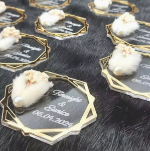 Aimant en acrylique personnalisé en forme de mariage Luckykoo, pour annoncer la date du mariage, cadeau de remerciement - Product Image 5