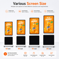 Samidisplay Monitor layar sentuh tampilan iklan LCD komersial berdiri bebas 43 50 55 inci papan reklame Digital dapat diputar