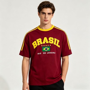 <span class=keywords><strong>Camiseta</strong></span> Deportiva Casual a Rayas Clásica y Cómoda con Estampado de la Bandera de la Selección Nacional de Fútbol de <span class=keywords><strong>Brasil</strong></span>, Río de Janeiro, para Hombre - Product Image 6