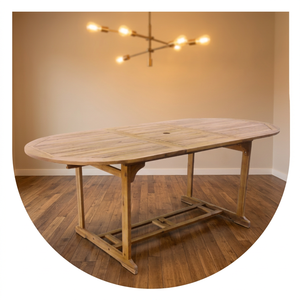 Offre Spéciale – Table Ovale Pliante de 1,80 m en Bois Massif de Chêne avec Plateau en Verre, Luxe, Classique, Moderne, Réglable et Convertible pour la Maison - Product Image 3