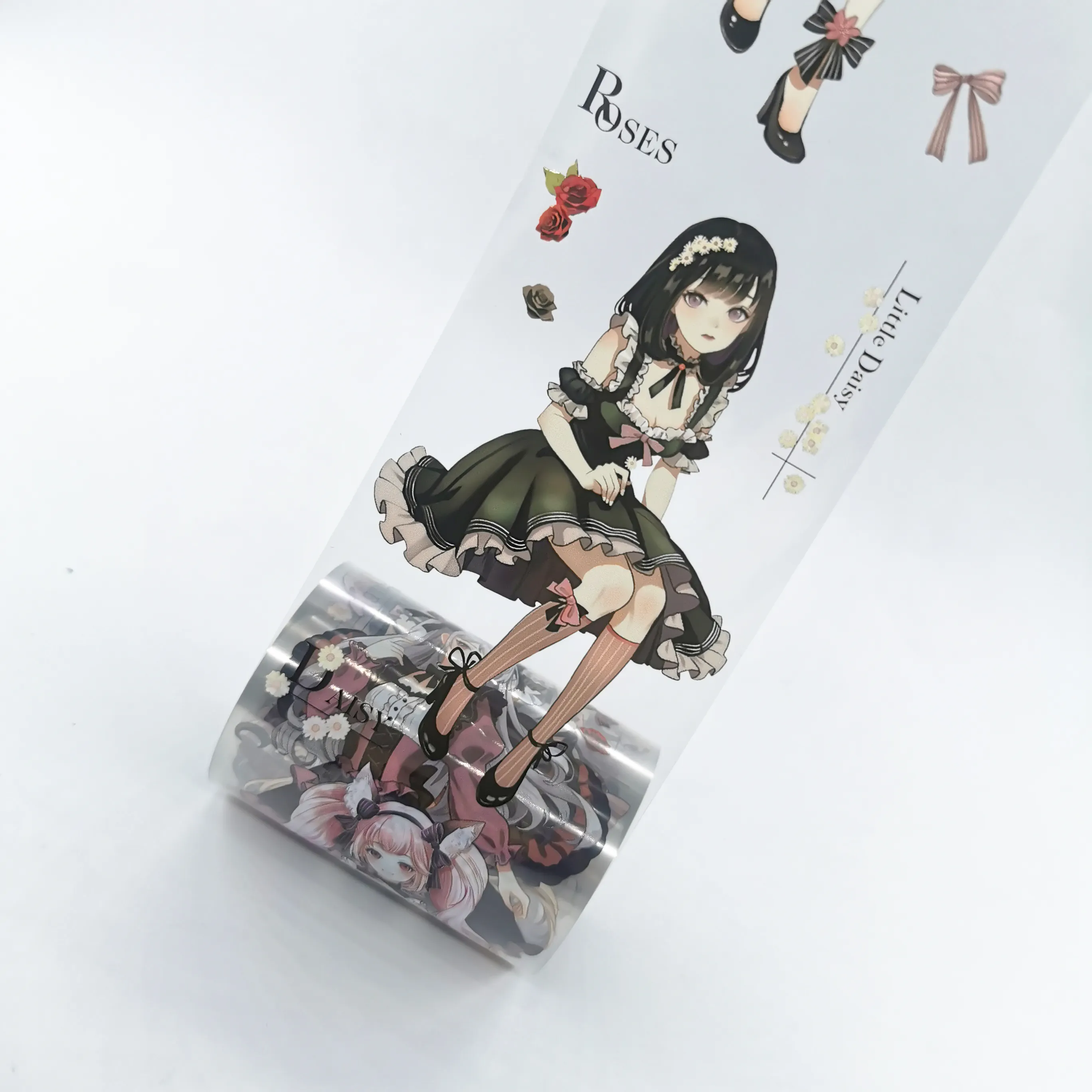 Venta al por mayor personalizado impreso pétalos de flores niña papelería cintas lindo Kawaii PET Washi Tape para decoración DIY