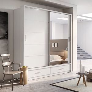 Pannello più venduto armadio in legno moderno <span class=keywords><strong>salvaspazio</strong></span> armadio grande armadio con porta scorrevole con specchio