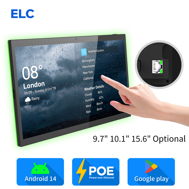 Wholesale New 10.1" Android 13 Touch Tablet 4GB+32GB RAM/ROM High Performance Wi-Fi 6 Free POE Tuya Business Tablet for