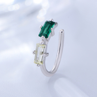 KE4129 Psj, Pendientes de Clip de Plata de Ley 925 Chapados en Oro de 14k y 18k, Sin Perforación, con Circonita Cúbica para Niñas