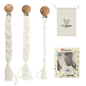 Chaîne de sucettes en coton pour nouveau-né, 0-6 mois, douce, tendance, avec boîte de rangement, coffret cadeau sûr pour enfants - Product Image 1