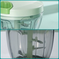 900Ml Groentechopper Handmatige Keukenmachine Draagbare Handtrekkoord Knoflook Vleesmolen Uiensnijder Voor Groenten Gember Fruit