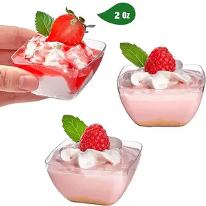 Bicchieri monouso in plastica trasparente da 250ml da Dessert con coperchio gelato
