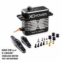 Servo sin Núcleo Impermeable de 62 kg IP67 XQ-8060D 8.4V de Alto Voltaje con Engranaje de Acero Inoxidable, Venta al por Mayor de Fábrica para Aviones RC y Drones